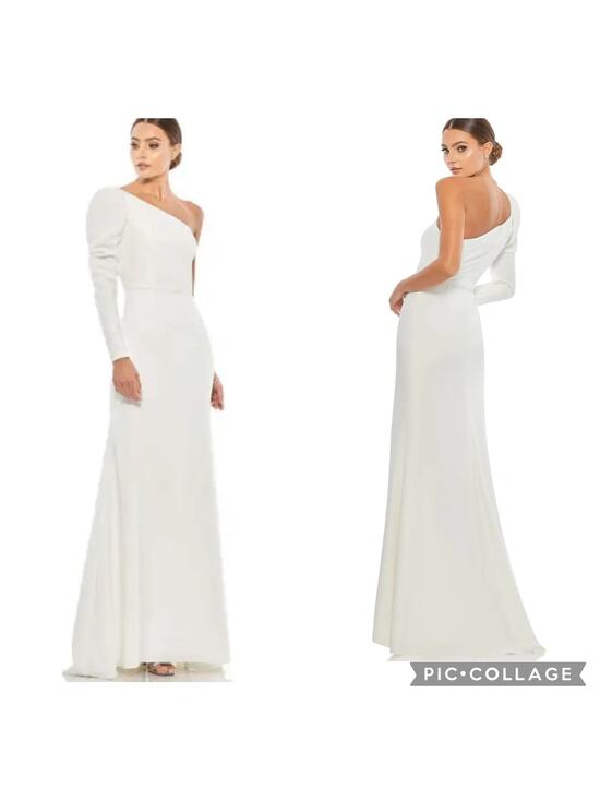 Mac Duggal Dresses & Skirts - NWT Leena Mac Duggal Asymmetric One Shoulder Wedding Dress Gown Bridal 4 White